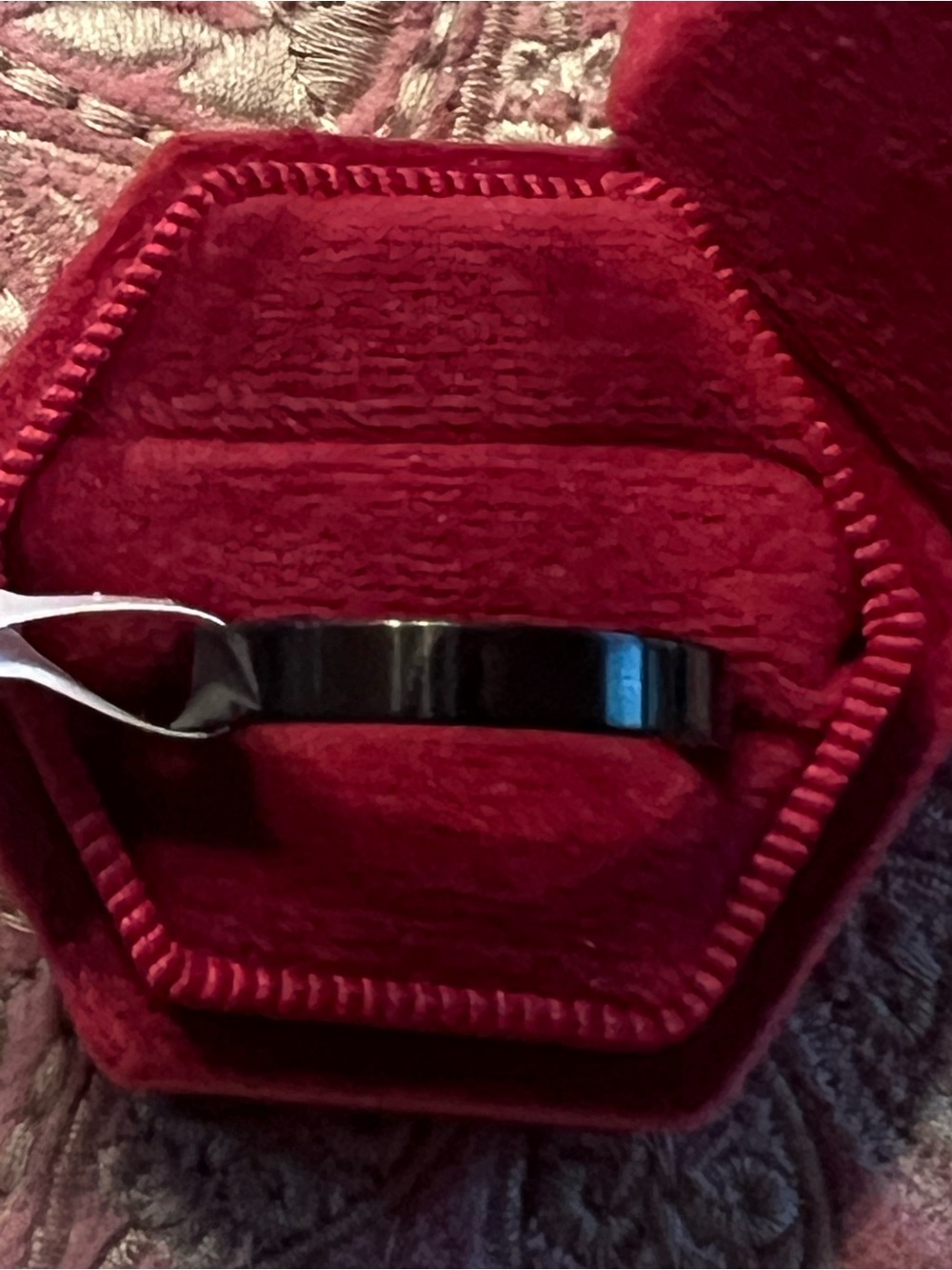 Black Men's Polished Band Ring - Classic Men's Accessory size 9